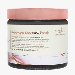 New Sealed Manna Kadar MK Cosmetics Champagne Charcoal Body Scrub Sea Minerals